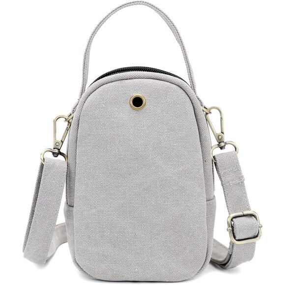 Women's S3 Light Gray Vintage Embroidered Cute Mini Cross Body Bag Small Handbag - Picture 2 of 5